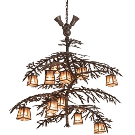 Meyda Tiffany Long Pine Branch 12 Light 32" Wide Chandelier Cafe-Noir