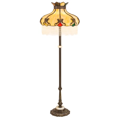Meyda Tiffany Elizabeth 3 Light 62" Tall Buffet Floor Lamp Antique Brass