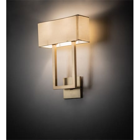 Meyda Tiffany Quadrato 2 Light 18" Tall Wall Sconce Brushed Brass