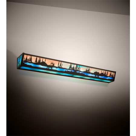 Meyda Tiffany Elk and Black Bear 48" Wide Bath Bar Timeless Bronze