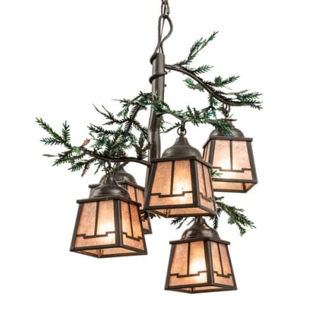 Meyda Tiffany Pine Branch 5 Light 28" Wide Chandelier Timeless Bronze