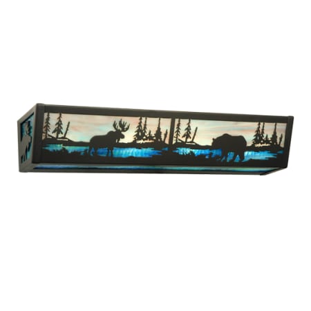 Meyda Tiffany Moose and Black Bear 24" Wide Hand Crafted Bath Bar Timeless Bronze