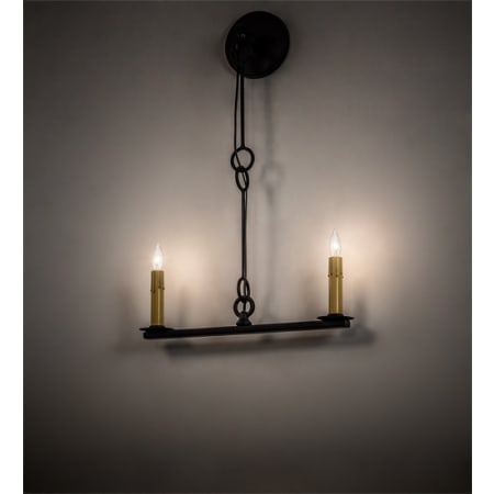 Meyda Tiffany High Rochefort 2 Light 24" Tall Wall Sconce Old Wrought Iron