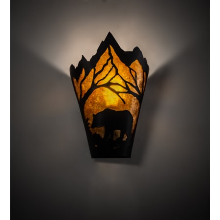 Meyda Tiffany Bear at Dawn 12" Tall Wall Sconce Textured Black