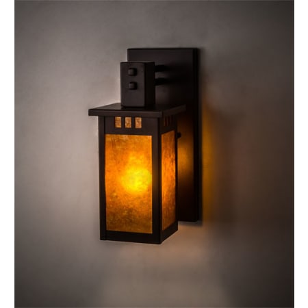 Meyda Tiffany Roylance 14" Tall Wall Sconce Mahogany Bronze
