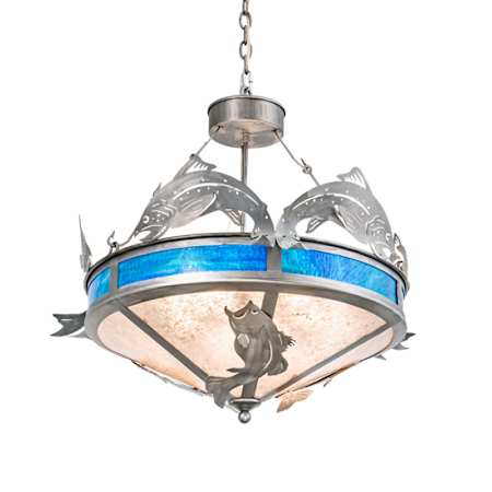 Meyda Tiffany 4 Light 27" Wide Abstract Pendant Steel