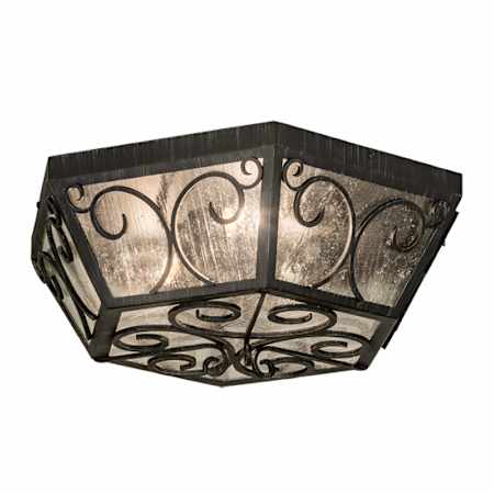 Meyda Tiffany Camilla 3 Light 24" Wide Flush Mount Ceiling Fixture Antique Iron Gate