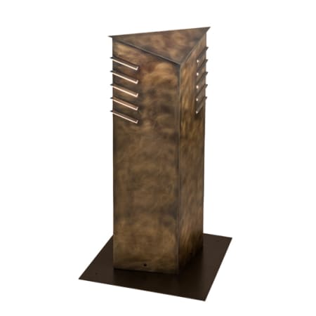 Meyda Tiffany Aplocks 4 Light 36" Tall Post Light Burnished Brass
