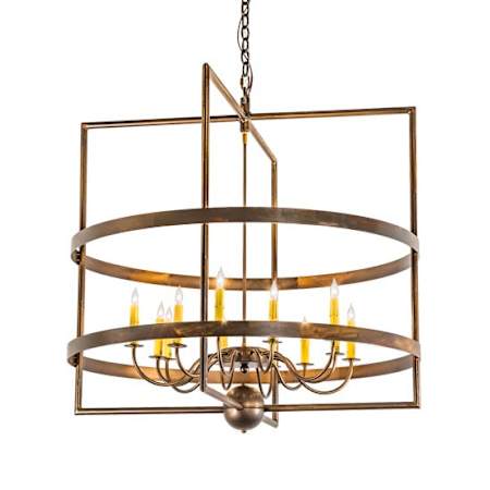 Meyda Tiffany Aldari 12 Light 36" Wide Taper Candle Style Chandelier Antique Copper