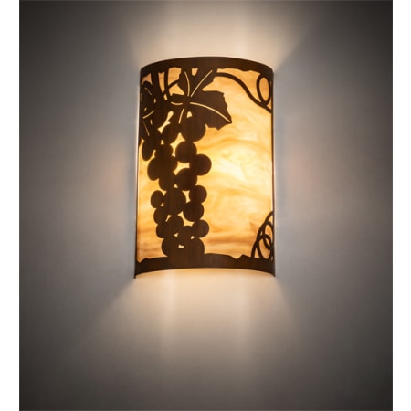 Meyda Tiffany Grape 2 Light 12" Tall Wall Sconce Rustic Iron