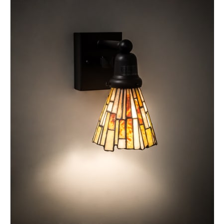 Meyda Tiffany Delta Jadestone 9" Tall Wall Sconce Solar Black