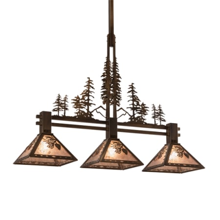 Meyda Tiffany 3 Light 45" Wide Linear Pendant Antique Copper