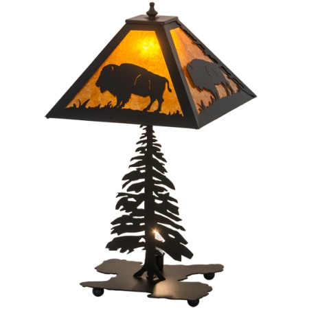 Meyda Tiffany Buffalo 21" Tall Buffet Table Lamp Craftsman Brown