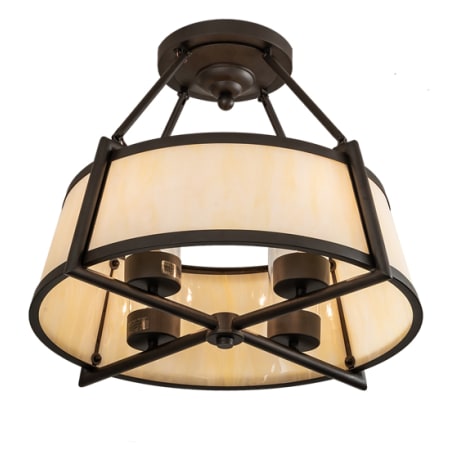 Meyda Tiffany Cilindro Lucy 4 Light 24" Wide Semi-Flush Ceiling Fixture Oil Rubbed Bronze