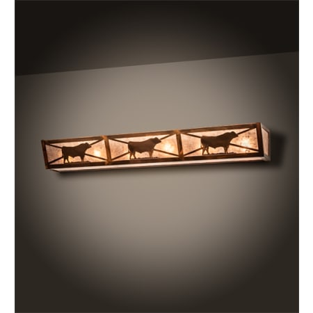 Meyda Tiffany Steer 36" Wide Bath Bar Vintage Copper