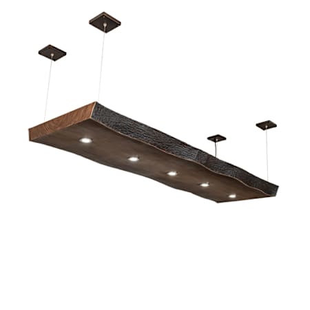 Meyda Tiffany 5 Light 93" Wide Wood Linear Pendant Natural Wood