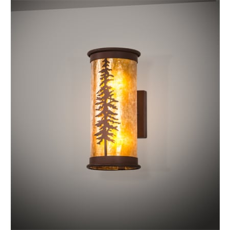 Meyda Tiffany Tall Pines 2 Light 13" Tall Wall Sconce Red Rust
