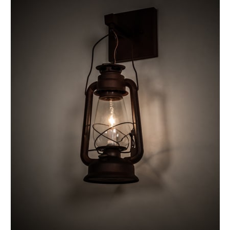 Meyda Tiffany Miners 20" Tall Wall Sconce Wrought Iron / Rust