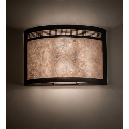 Meyda Tiffany Maglia Semplice 2 Light 12" Tall Wall Sconce with Shade Oil Rubbed Bronze
