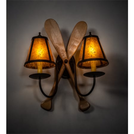 Meyda Tiffany Paddle 2 Light 19" Tall Wall Sconce Antique Copper