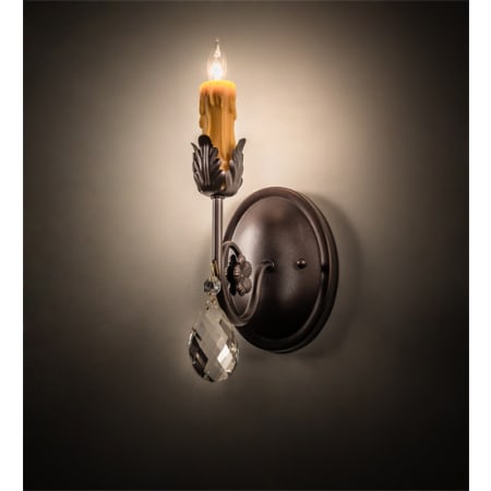 Meyda Tiffany Antonia 12" Tall Wall Sconce Mahogany Bronze