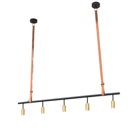 Meyda Tiffany 5 Light 71" Wide Suspension Linear Pendant Satin Brass