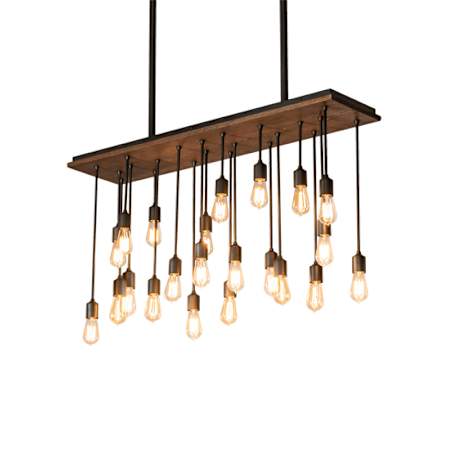 Meyda Tiffany 22 Light 48" Wide Wood Linear Pendant Natural Wood