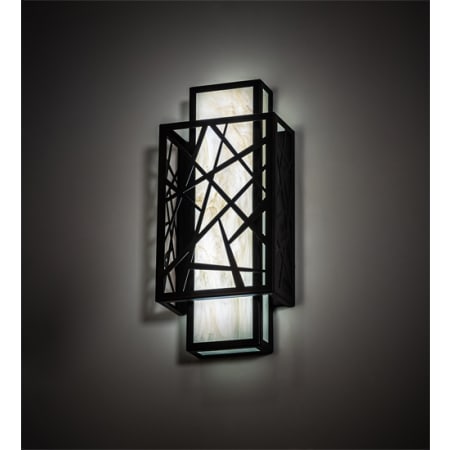 Meyda Tiffany Quadrato 18" Tall LED Wall Sconce Dark Bronze / White