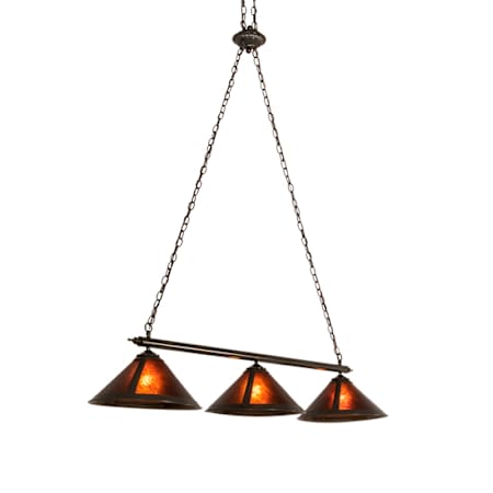 Meyda Tiffany 3 Light 60" Wide Billiard Linear Pendant Timeless Bronze