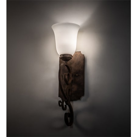 Meyda Tiffany Thierry 20" Tall Wall Sconce with Shade Antique Rust