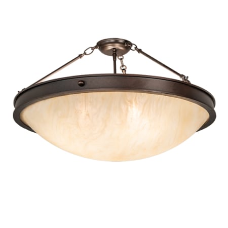 Meyda Tiffany Dionne 4 Light 28" Wide Semi-Flush Bowl Ceiling Fixture Mahogany Bronze