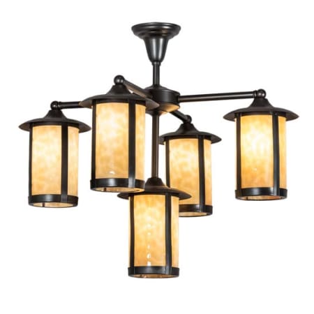 Meyda Tiffany Fulton 5 Light 30" Wide Chandelier Craftsman Brown