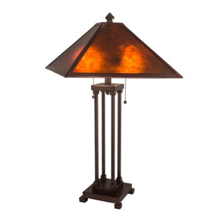 Meyda Tiffany Mission Prime 2 Light 28" Tall Buffet Table Lamp Mahogany Bronze