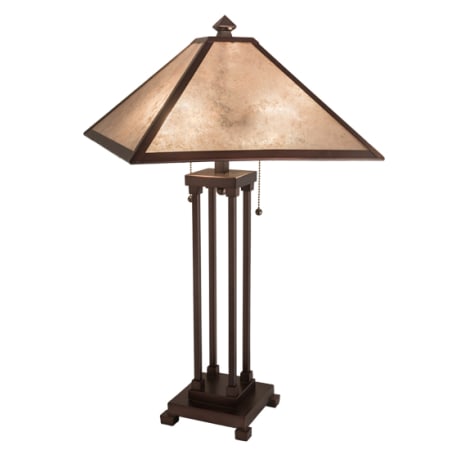 Meyda Tiffany Mission Prime 2 Light 28" Tall Buffet Table Lamp Mahogany Bronze