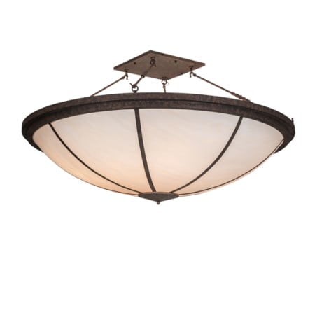 Meyda Tiffany Commerce 8 Light 72" Wide Semi-Flush Bowl Ceiling Fixture - Rococo Finish Rococo