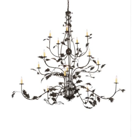 Meyda Tiffany Oak Leaf 15 Light 72" Wide Taper Candle Style Chandelier Timeless Bronze