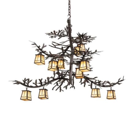 Meyda Tiffany Long Pine Branch 12 Light 37" Wide Chandelier Rust / Copper