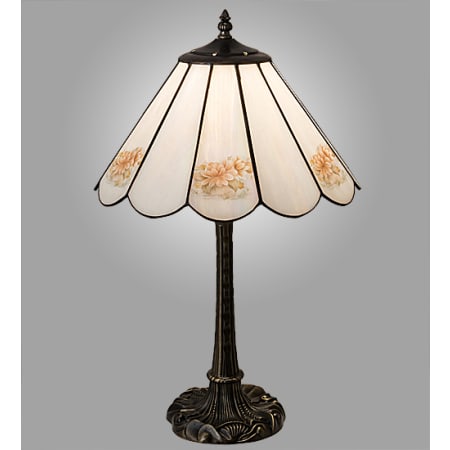 Meyda Tiffany Roses 21" Tall Buffet Table Lamp Mahogany Bronze