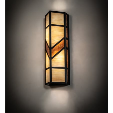 Meyda Tiffany Santa Fe 2 Light 22" Tall Wall Sconce Flat Black