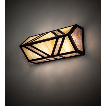 Meyda Tiffany Santa Fe 14" Wide Bath Bar with Shade Flat Black