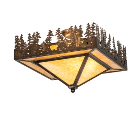 Meyda Tiffany Pine Lake 2 Light 27" Wide Semi-Flush Ceiling Fixture Antique Copper