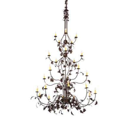 Meyda Tiffany Oak Leaf 25 Light 72" Wide Taper Candle Style Chandelier Cafe-Noir