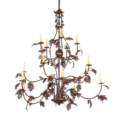 Meyda Tiffany Oak Leaf 15 Light 48" Wide Taper Candle Style Chandelier Cafe-Noir