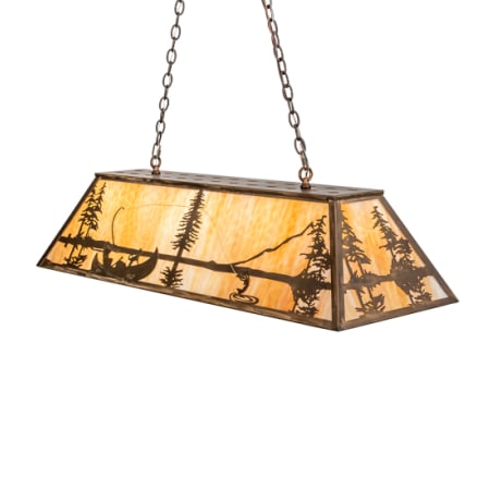 Meyda Tiffany 6 Light 48" Wide Billiard Linear Pendant Antique Copper