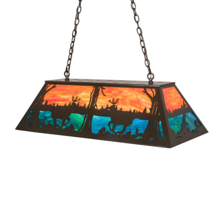 Meyda Tiffany 6 Light 40" Wide Billiard Linear Pendant Timeless Bronze