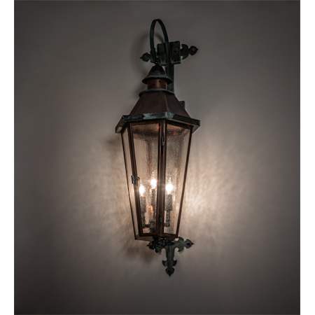 Meyda Tiffany Millesime 3 Light 32" Tall Wall Sconce Vintage Copper / Craftsman Verde