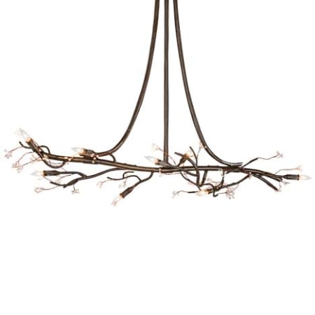 Meyda Tiffany Long Winter Solstice 8 Light 48" Wide Taper Candle Linear Chandelier Craftsman Brown