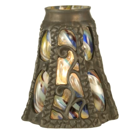 Meyda Tiffany Victorian Art Glass Gothic Ivy Lantern Shade White Multi
