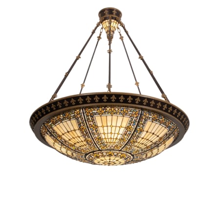 Meyda Tiffany Fleur-de-lis 8 Light 45" Wide Pendant Copper Vein / Nu Gold