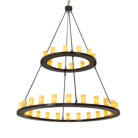 Meyda Tiffany Loxley 36 Light 72" Wide Ring Chandelier Timeless Bronze